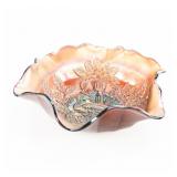 Carnival Glass M'burg Peacock Large Bowl