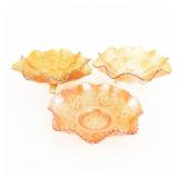 Carnival Glass: Fenton Bowls 3-Pc Lot
