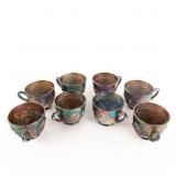 Carnival Fenton Wreath of Roses Cups 8-Pc Lot