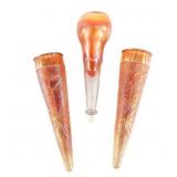 Carnival Glass: Wall Pkts & Vase 3-Pc Lot
