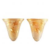 Carnival Glass: Wall Pockets 2-Pc Lot