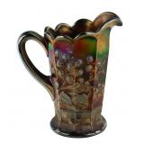 Carnival Glass N'wood Raspberry Pitcher
