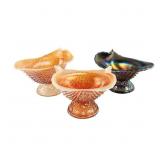 Carnival Glass Dugan Nautilus: 3-Pc Lot