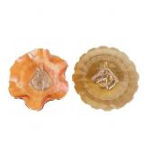 Carnival Glass Pony Bowl & Plate: 2-Pc Lot