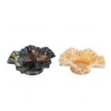 Carnival Glass Dugan 6-Petal Bowls: 2-Pc Lot