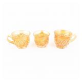 Carnival Glass: N'wood Punch Cups 3-Pc