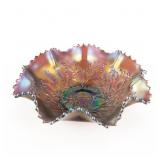 Carnival Glass: Northwood Good Luck Ruffled Bowl
