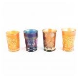 Carnival Glass: N'wood Tumblers 4-Pc