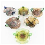 Carnival Glass: Assorted Bonbons 6pc Lot