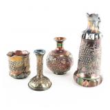 Carnival N'wood Glass Grape & Cable: 4-Pc Lot