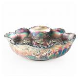 Carnival Glass: Dugan Peach & Pear Large Oval Bowl