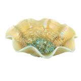 Carnival Glass: Northwood Rose Show Ruffled Bowl