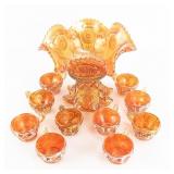 Carnival Glass: Imperial Fashion 12pc Punch Set
