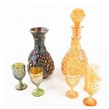 Carnival Glass: Imperial Grape 8pc Lot