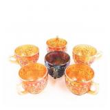 Carnival Glass: Imperial Grape Punch Cups (6)