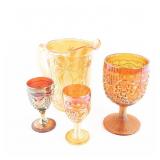 Carnival Glass: Assortment 4-Pc Lot
