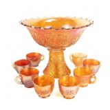 Carnival Glass Fenton Orange Tree 10-Pc Set