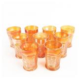Carnival Glass: Fenton Tumblers 9-Pc