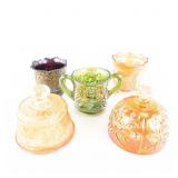 Carnival Glass: Assortment 5-Pc Lot