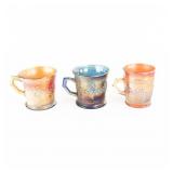 Carnival Glass: Fenton Mugs 3-Pc Lot