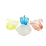 Carnival Glass: Pastel Swan Salts 4pc Lot