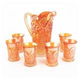 Carnival Glass: Imperial 474 7pc Water Set