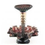 Carnival Glass: Dugan Epergne 2-Pc Lot