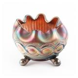 Northwood Beaded Cable Amethyst Footed Rose Bowl