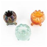 Carnival Northwood Fine Cut & Roses Rose Bowls 3pc