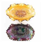 Carnival Glass: Pickle Dishes 2-Pc