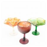 Carnival Glass: Fenton Iris 3-Pc Lot