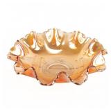 Carnival Glass Diamond Brooklyn Bridge Bowl