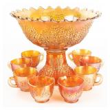 Carnival Glass Fenton Orange Tree 10-Pc Set