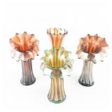 Carnival Glass: Westmoreland Corinth Vases 4pc Lot