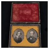 2 - 1/9 Plate Daguerreotypes in 1/4 Plate Case