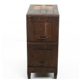 Oak P.A. Wetzel Stacking File Cabinet Base w/2 Sec