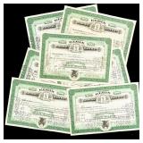 7 Elgin National Watch Co Stock Certificates