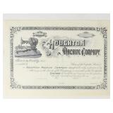 Houghton (Sewing) Machine Co. Stock Certificate