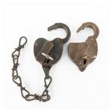 Pair Brass Railroad Switch Locks w/Keys