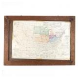 Framed Cleartype County-Town US Map