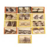13 Stereo View Cards of Rivers & R.R. Bridges
