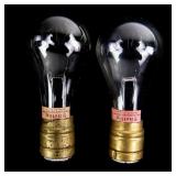 Pair Antique Shelby Carbon Light Bulbs