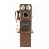 Oak Wall Phone Standard Tel Co. Madison Wis.