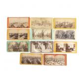 11 Stereo View Cards of GA, FL, RI & Others