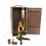 Antique Gundlach 1876 Brass Microscope