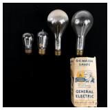 Antique GE Mazda Light Bulb Lot w/ Box
