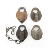 4 Heart Padllocks - No Keys