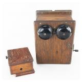 Western Electric Wooden Tel Ringer Boxes (2)