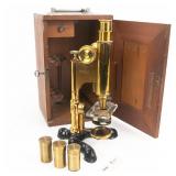 Antique Bausch & Lomb Brass Microscope