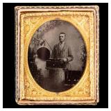 Tintype Of An Edison Class M Phonograph